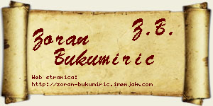 Zoran Bukumirić vizit kartica